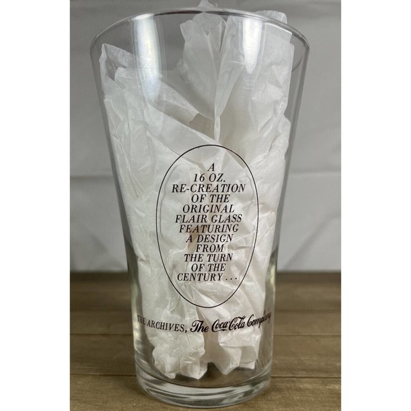 Coca-Cola 16oz Re-Creation Flair Glass Turn of the Century Design Archives - Picture 3 of 4